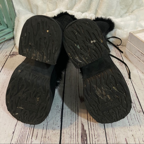 demonia camel fur boots